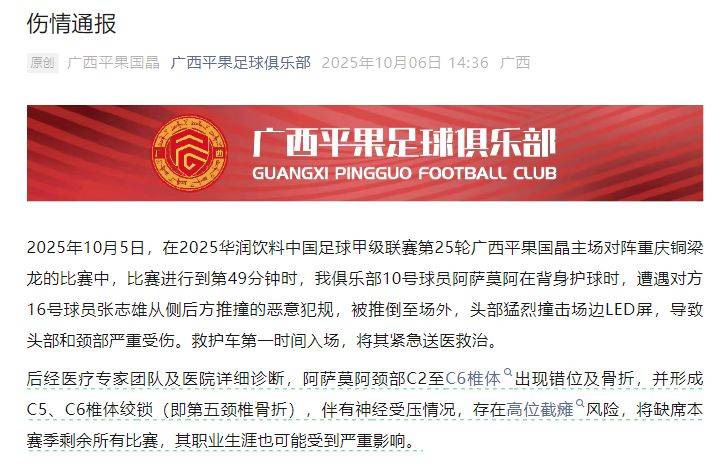 中国足协回应广西外援重伤事件:定性黄牌合理<strong></p>
<p>DOT行情</strong>,VAR“黑屏”非故障
