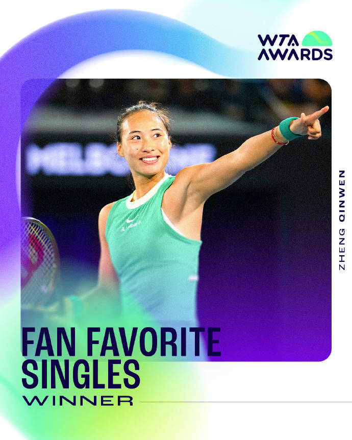 蝉联人气女王<strong></p>
<p>IPFS价格</strong>！郑钦文再次当选WTA最受欢迎单打球员