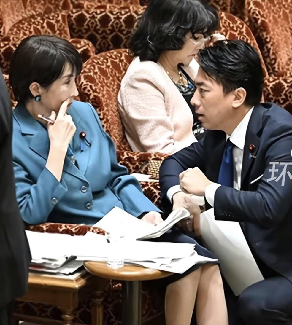 小泉进次郎跪地与高市早苗交谈，企图为高市发声，遭在野党强烈嘘声